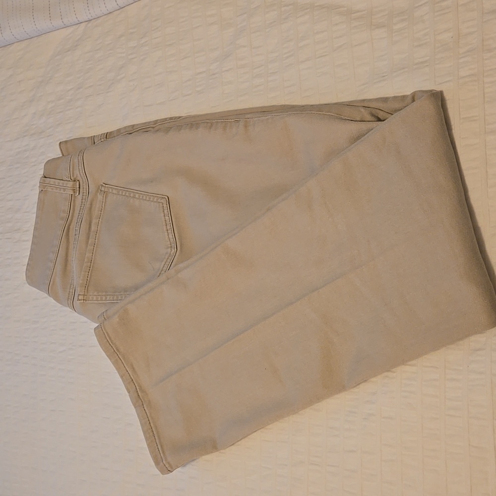 CABI LouLou Style#406 Straight Leg Mid Rise Denim Pants Sz 8 in Cafe Au Lait Y2K - Picture 7 of 13